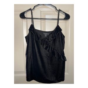 🖤 J. Crew Black Velvet Ruffle Tank Top Blouse 🖤